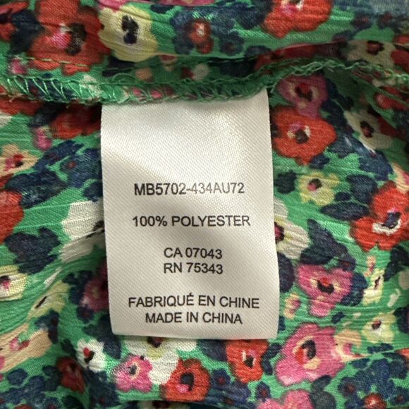 Rachel Zoe Blouse Semi-Sheer Colorful Floral Print - Picture 13 of 14
